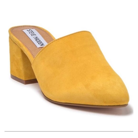 Steve Madden Shoes - Steve Madden Women Bishop suede pointy toe mules mustard, sz 8,5 NWOT